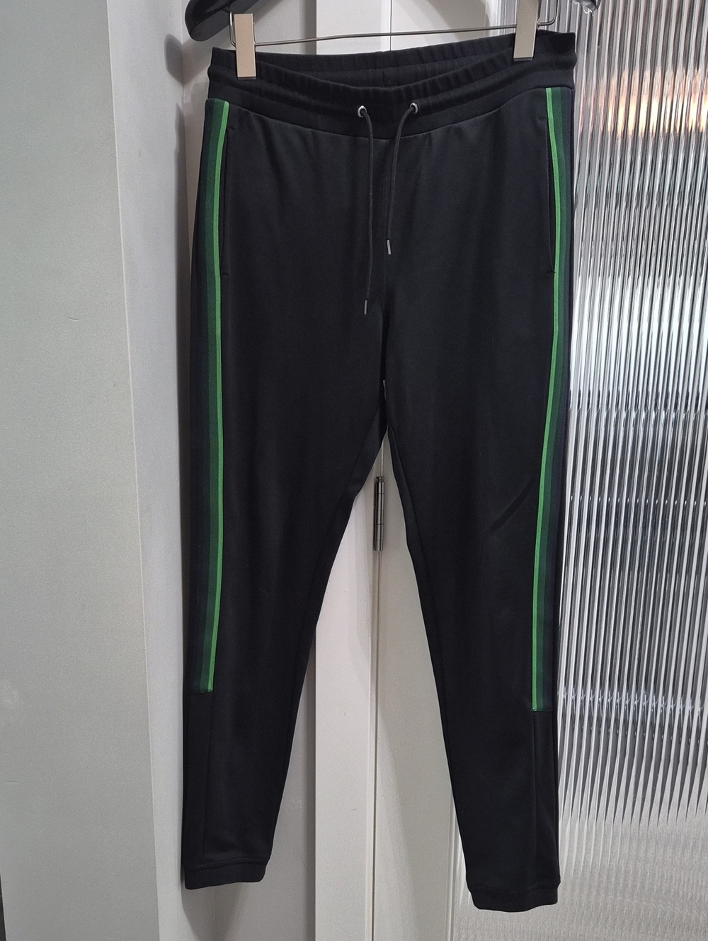 Paul Smith Black Joggers with Green Side Stripes